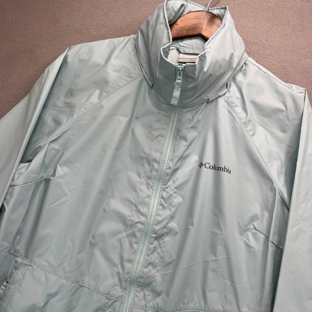 Columbia Switchback II Jacket Mens XL Light Blue Nylon Regular Full Zip Rain